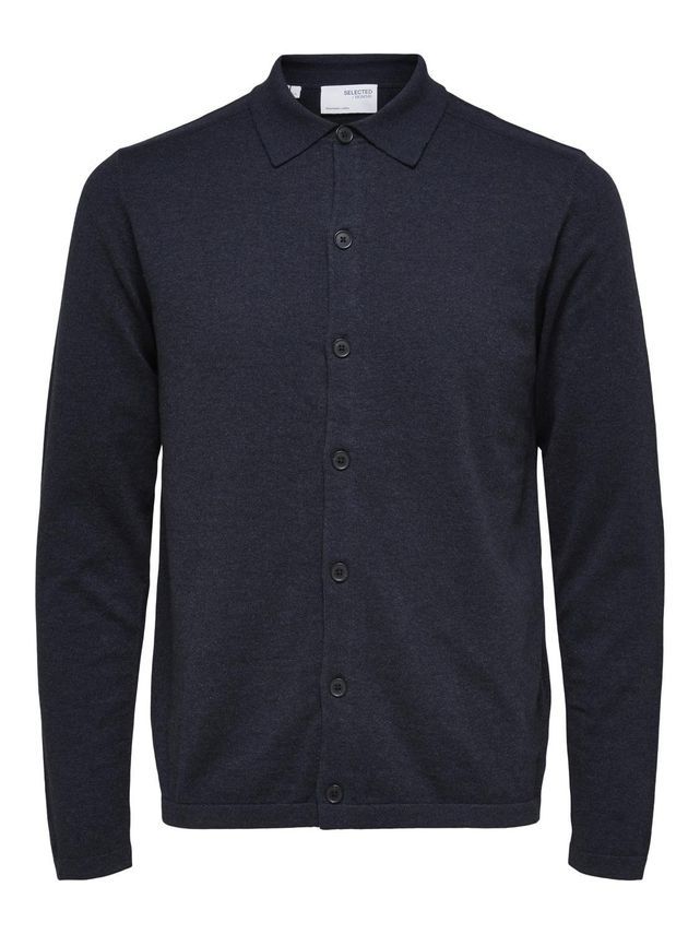 SLHBERG LS KNIT POLO CARDIGAN B